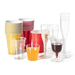 Xenos Wegwerpservies|Wijnglazen-Herbruikbare wijnglazen - 6 stuks - 160 ml
