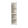 Xenos Kast Met Deuren-Hoge kast Luca met geribbeld glazen deurtje - offwhite - 160x42x40 cm