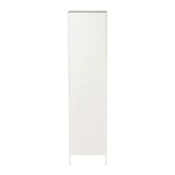 Xenos Kast Met Deuren-Hoge kast Luca met geribbeld glazen deurtje - offwhite - 160x42x40 cm