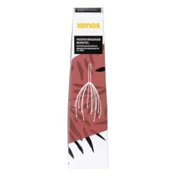 Xenos Badkamer Accessoires-Hoofd massage borstel - zilverkleurig - 6x6x25 cm