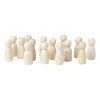 Xenos Knutselspullen-Houten kegelpoppen - set van 10 - 5.3 cm