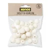 Xenos Knutselspullen-Houten kralen - naturel - 30 stuks