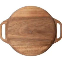 Hugo Kennis Borrelplanken|Kerst Bakken-borrelplank groot - bruin - ø26 cm