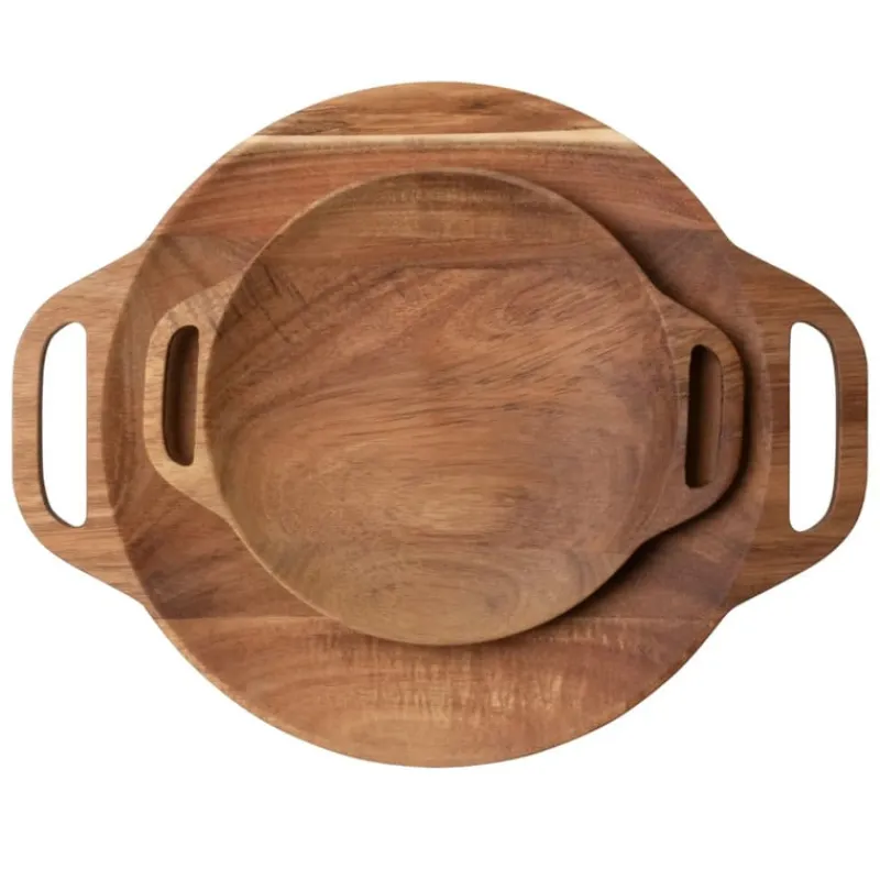 Hugo Kennis Borrelplanken|Kerst Bakken-borrelplank klein - bruin - ø18 cm