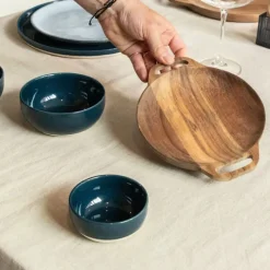 Hugo Kennis Borrelplanken|Kerst Bakken-borrelplank klein - bruin - ø18 cm