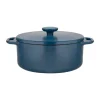 Hugo Kennis Pannen-braadpan met deksel - gietijzer - blauw/zwart - ø24 cm