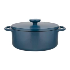 Hugo Kennis Pannen-braadpan met deksel - gietijzer - blauw/zwart - ø24 cm