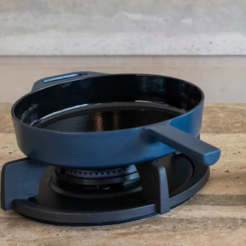 Hugo Kennis Pannen-koekenpan - gietijzer - blauw/zwart - ø24 cm