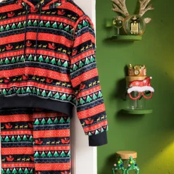 Xenos Winterartikelen-Huispak kerst - blauw - maat S/M