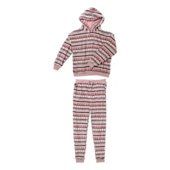 Xenos Winterartikelen-Huispak kerst - roze - maat L/XL