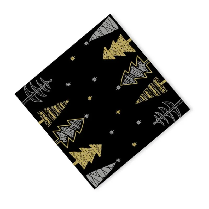 Xenos Tafelkleden|Kersttafelkleden-3-in-1 rol Boom - zwart - 40x480 cm