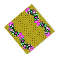 Xenos Tafelkleden|Kersttafelkleden-3-in-1 rol Giraf - goudkleurig - 40x480 cm