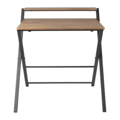 Xenos Bureaus-Inklapbaar bureau Leon - bruin/zwart - 84.5x81.5x70 cm