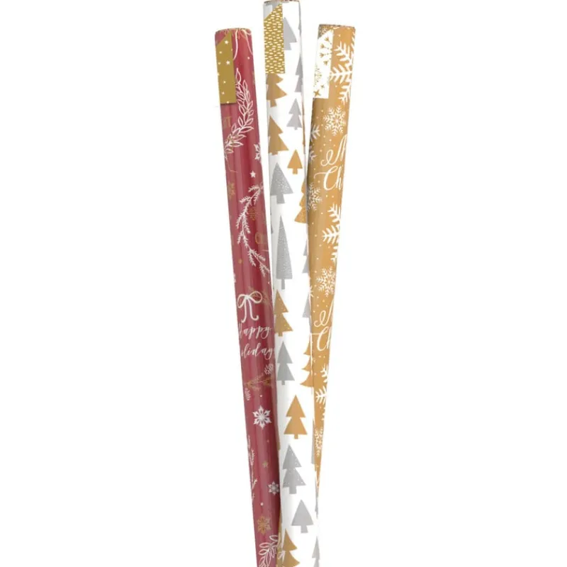 Xenos Kerst Inpakken-Inpakpapier duo color - multikleur - 70x200 cm