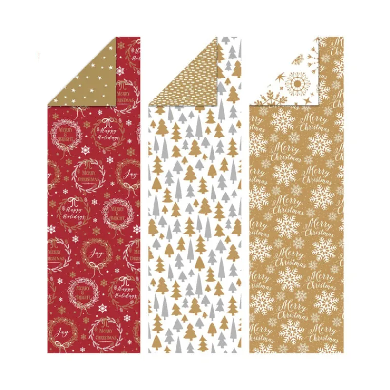 Xenos Kerst Inpakken-Inpakpapier duo color - multikleur - 70x200 cm