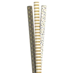 Xenos Inpakpapier-Inpakpapier goud metaal - diverse varianten - 70x200 cm