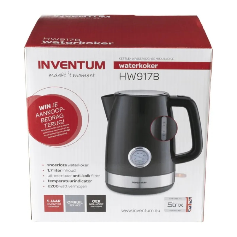 Inventum Keukenapparatuur-waterkoker - 1.7 liter - zwart