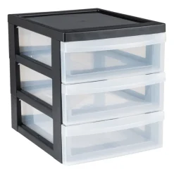 Iris Opbergsystemen-ladesysteem A5 - 3 lades - zwart - 26x22x19 cm