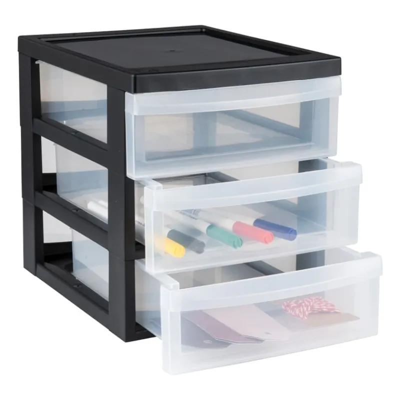 Iris Opbergsystemen-ladesysteem A5 - 3 lades - zwart - 26x22x19 cm