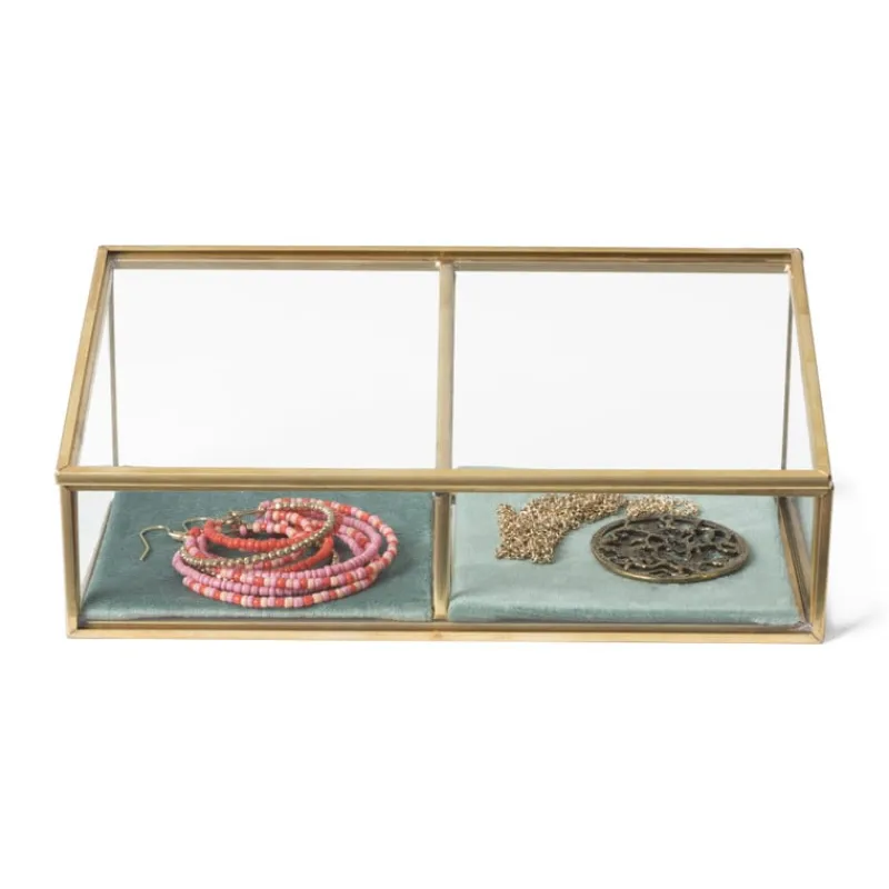 Xenos Sieraden Opbergen|Kerstcadeaus-Juwelendoos 2-vaks - 18x9.5x7 cm