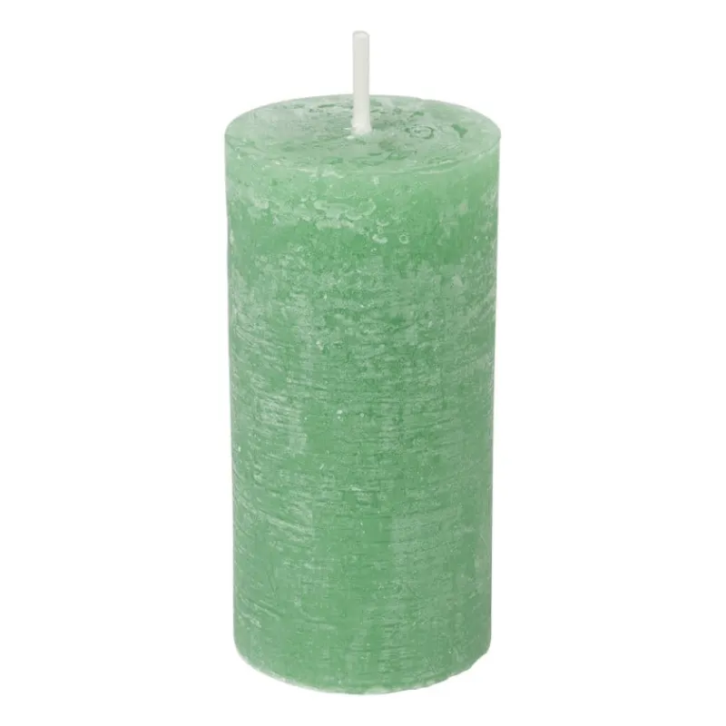 Xenos Stompkaarsen-Kaars rustiek - appel groen - ø5x10 cm