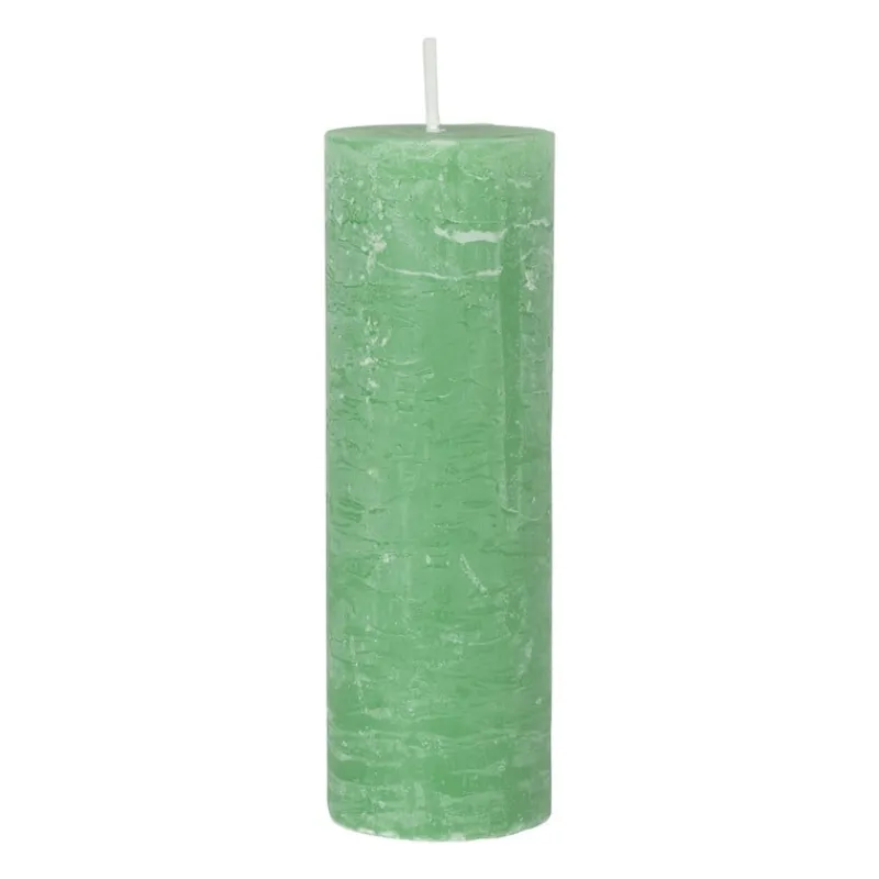 Xenos Stompkaarsen-Kaars rustiek - appel groen - ø5x15 cm