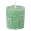 Xenos Stompkaarsen-Kaars rustiek - appelgroen - ø7x7 cm