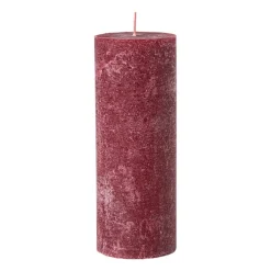 Xenos Kerstcadeaus|Stompkaarsen-Kaars rustiek - bordeauxrood - ø7x18 cm