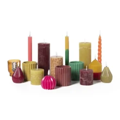Xenos Kerstcadeaus|Stompkaarsen-Kaars rustiek - bordeauxrood - ø7x18 cm