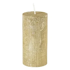 Xenos Stompkaarsen-Kaars rustiek - goud - ø5x10 cm