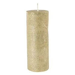 Xenos Stompkaarsen-Kaars rustiek - goud - ø7x18 cm