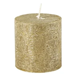 Xenos Stompkaarsen-Kaars rustiek - goud - ø7x7 cm