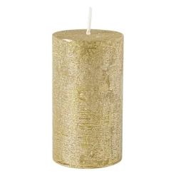 Xenos Stompkaarsen-Kaars rustiek - goud - ø7x12 cm