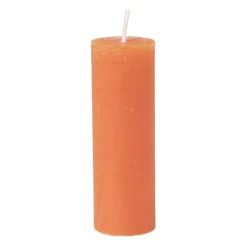 Xenos Stompkaarsen-Kaars rustiek - oranje - ø5x15 cm