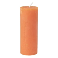 Xenos Stompkaarsen-Kaars rustiek - oranje - ø7x18 cm