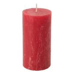 Xenos Stompkaarsen-Kaars rustiek - rood - ø5x10 cm
