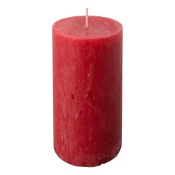 Xenos Stompkaarsen-Kaars rustiek - rood - ø5x10 cm