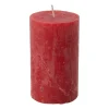 Xenos Stompkaarsen-Kaars rustiek - rood - ø7x12 cm