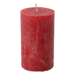 Xenos Stompkaarsen-Kaars rustiek - rood - ø7x12 cm