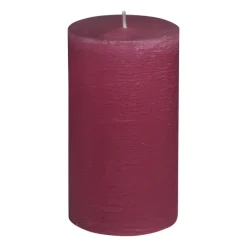 Xenos Stompkaarsen-Kaars rustiek - rood - ø7x12 cm