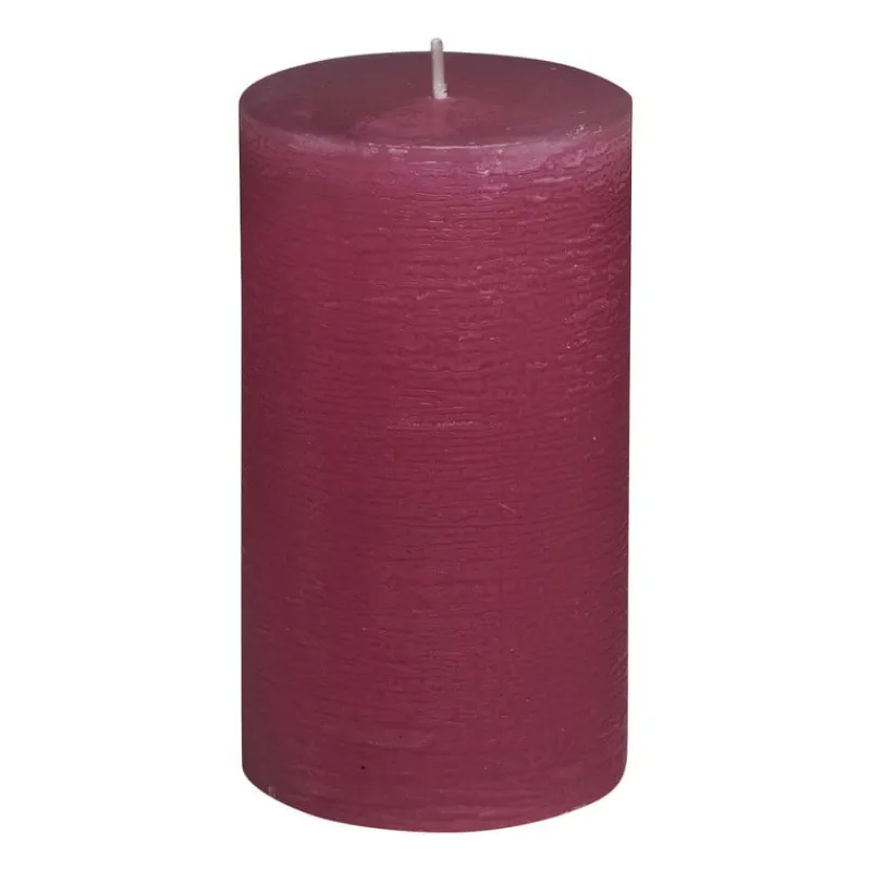 Xenos Stompkaarsen-Kaars rustiek - rood - ø7x12 cm