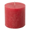 Xenos Stompkaarsen-Kaars rustiek - rood - ø7x7 cm