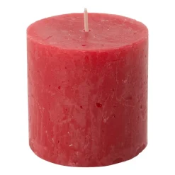 Xenos Stompkaarsen-Kaars rustiek - rood - ø7x7 cm