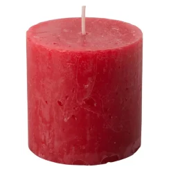 Xenos Stompkaarsen-Kaars rustiek - rood - ø7x7 cm
