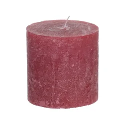 Xenos Stompkaarsen-Kaars rustiek - rood - ø7x7 cm