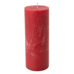 Xenos Stompkaarsen-Kaars rustiek - rood - ø7x18 cm