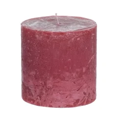 Xenos Stompkaarsen-Kaars rustiek - rood - ø10x10 cm