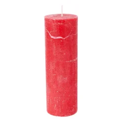 Xenos Stompkaarsen-Kaars rustiek - rood - ø5x15 cm