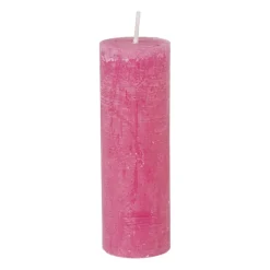 Xenos Stompkaarsen-Kaars rustiek - roze - ø5x15 cm