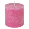 Xenos Stompkaarsen-Kaars rustiek - roze - ø10x10 cm